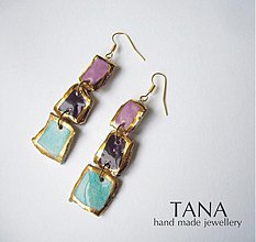 Náušnice - Tana šperky - keramika/zlato - 2878511
