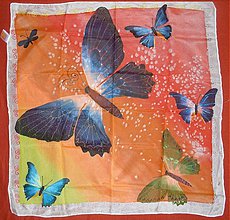 Šatky - Hodvábna šatka motýle - 287950