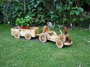 Dekorácie - Kvetináč drevený traktor - 2886654