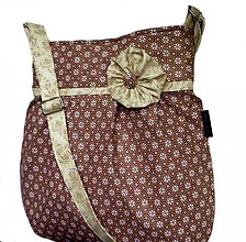 Veľké tašky - kabelka kytičky na hnědém - 2890996