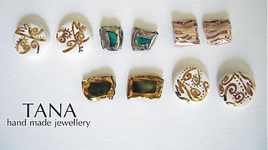 Náušnice - Tana šperky - keramika/zlato - 2893759