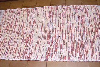 Úžitkový textil - Tkaný koberec bielo-bordový - 2903765