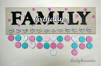 Dekorácie - kalendár rodinných sviatkov - 2915841