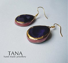 Náušnice - Tana šperky - keramika/zlato - 2941254