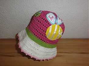 Detské čiapky - Ružovy včielkovy klobučik - 2956533