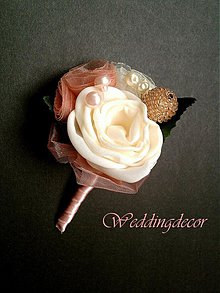 Svadobné pierka - Pierko pre ženícha - "Ruža v kvete" - 2972106