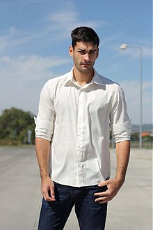 Pánske oblečenie - Smotanová pánska košeľa - 3019343