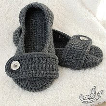Ponožky, pančuchy, obuv - Tmavo šedé balerínky - 3028417