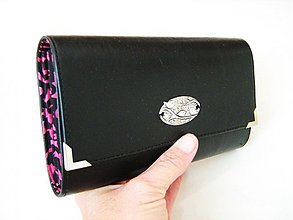 Peňaženky - Luxusní, elegantní KOŽENÁ peněženka - 17 cm - 3062222