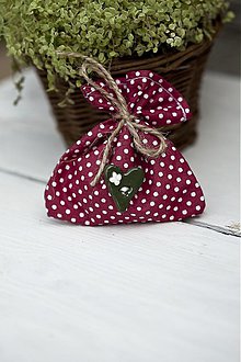 Darčeky pre svadobčanov - Vrecúško červené s bodkami - 3078799