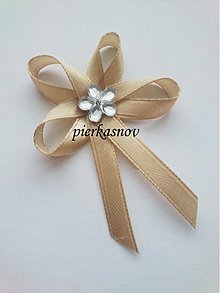 Svadobné pierka - svadobné pierko - hnedo zlaté pre hostí - 3102981
