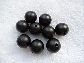 Korálky - Plast matt 12mm-1ks (čierna) - 3106657