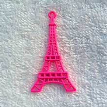 Komponenty - Prívesok-Eiffelovka 44x24mm-1ks (ružová) - 3106800