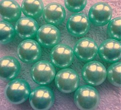 Korálky - Bezdierkové vosk.perly 10mm-1ks (sv.zelená mint) - 3111434