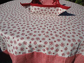 Úžitkový textil - Obrus a košik - Vianočné vločky - - 3116263