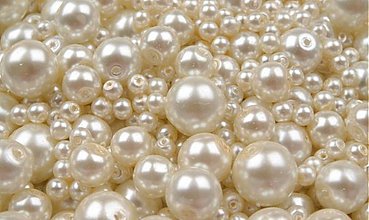 Korálky - Voskované perličky 50 g (smotanové) - 3137778