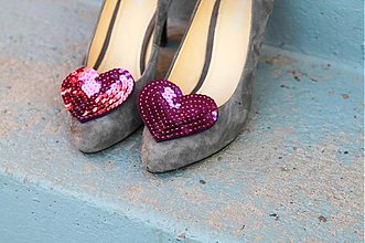 Ponožky, pančuchy, obuv - purpurové srdce - 3140518