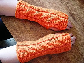Rukavice - Pomarančové rukavičky plné dobrej nálady - 3205626