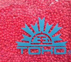 Korálky - TOHO round 2,2mm-Opaque-10g (8-Frosted Pepper Red) - 3240614