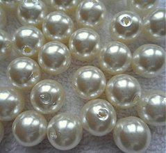 Korálky - GLANCE plast 12mm-1ks (perlová) - 3241535