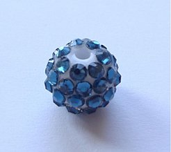Korálky - shamballa - modro - biele 14 mm/ 1 ks - 3305752