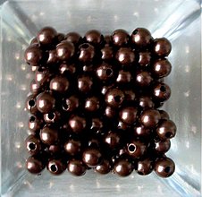 Korálky - perličky čokoláda 8mm/ 50ks - 3321942