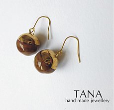 Náušnice - Tana šperky - keramika/zlato - 3334612