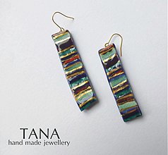 Náušnice - Tana šperky - keramika/zlato - 3342358