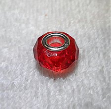 Korálky - Pandora plast 9x15mm-1ks (červená) - 3356681