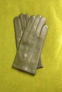 Pánske doplnky - Tmavě olivové pánské kožené rukavice s vlněnou podšívkou - 3385069