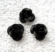 Korálky - Kovová ružička 12mm-1ks (5-čierna) - 3428035