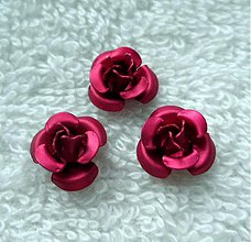Korálky - Kovová ružička 12mm-1ks (13-fial.ružová) - 3428055
