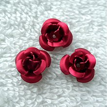Korálky - Kovová ružička 12mm-1ks (14-bordó) - 3428071