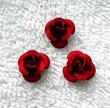 Korálky - Kovová ružička 12mm-1ks (17-červ.mat) - 3428085