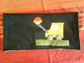 Detský textil - rukávnik na kočík s bagrom - 3446584