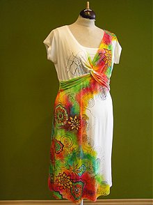 Šaty - Pestrofarebná maľba na šatách... - 3450060