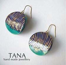Náušnice - Tana šperky - keramika/zlato, rezervacia Alekol - 3451193