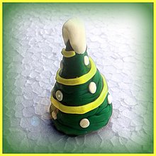 Dekorácie - 3D FIMO vianočné stromčeky (žltá reťaz) - 3456118