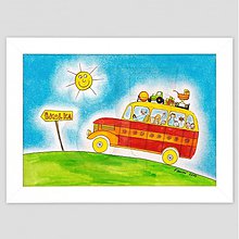 Obrazy - Autobus maľovaný obrázok pre dieťa - 3475111