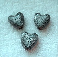 Korálky - CERAMIC srdce 15x15mm-1ks (šedá) - 3479411