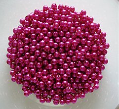 Korálky - perličky 4mm/ 100ks- cyklamen - 3490790