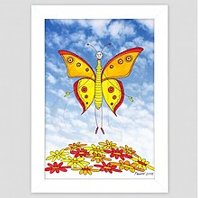 Obrazy - Motýľ maľovaný obrázok pre deti - 3496626