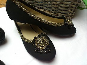 Ponožky, pančuchy, obuv - Balerínky BLACK&GOLD - 3544512