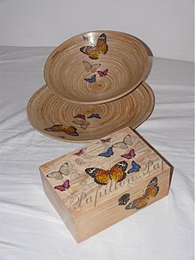 Úložné priestory & Organizácia - Svet motýľov - set čajovej krabice a dekoračných mís - 3556660