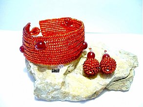 Sady šperkov - Pomerančové s malinami - 3572138