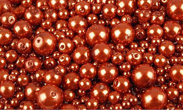 Korálky - Voskované perličky 50 g (tmavo oranžové) - 3641756