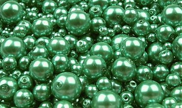Korálky - Voskované perličky 50 g (zelené írske) - 3641776
