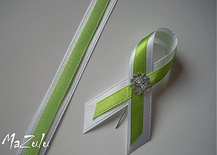 Svadobné pierka - svadobné pierko biela & zelená - 3645672