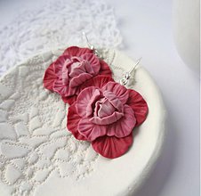 Náušnice - Pink flowers - 3659086