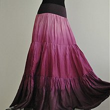 Sukne - Vínová...bohatě řasená hedvábná sukně (bez spodničky) - 3666918
